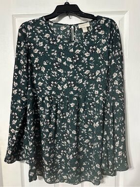LOFT Outlet Floral Peplum Top